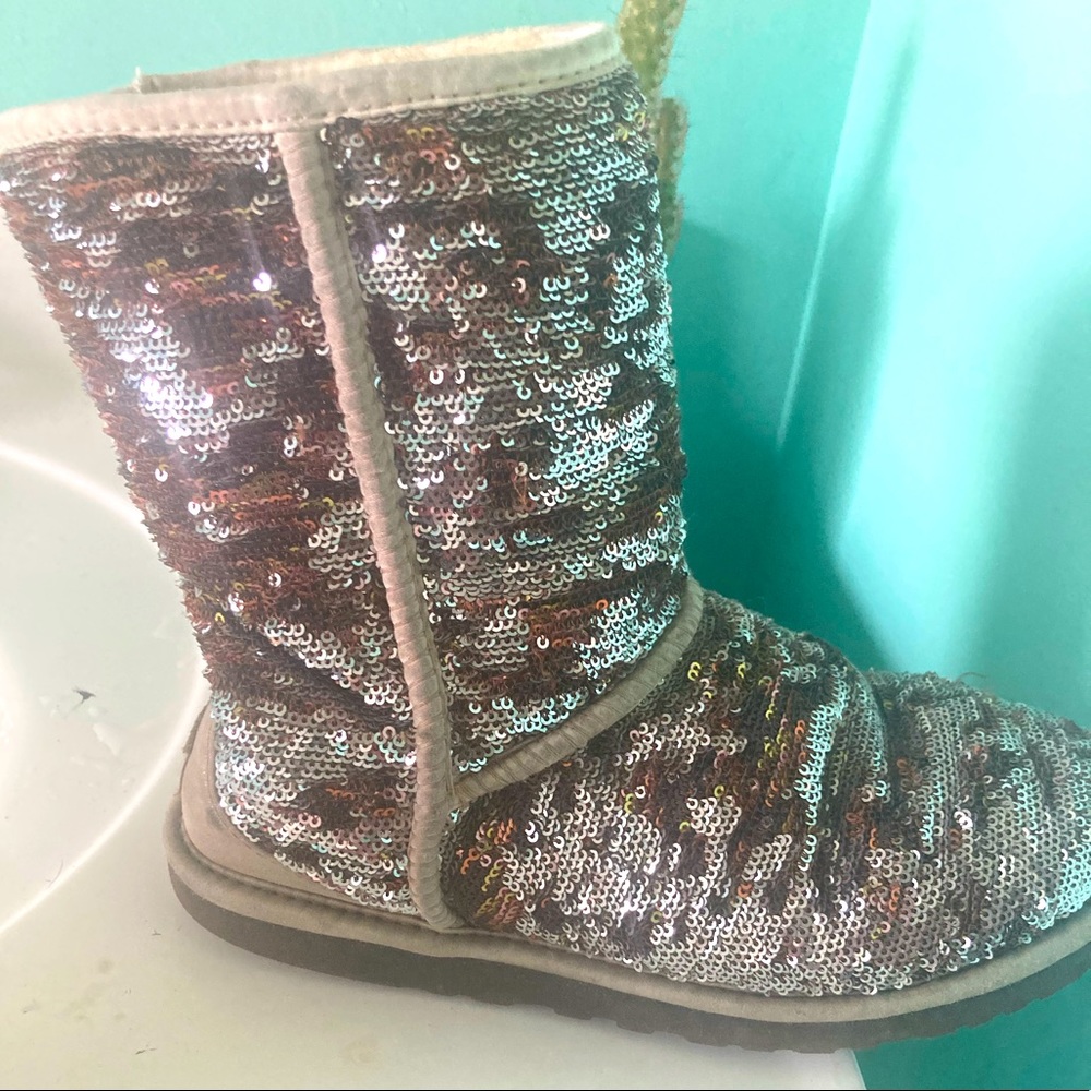 Gold sequin Ugg Boots size 6